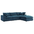 thumbnail image 1 of Modway Commix 4 Piece Down Filled Overstuffed Sectional Sofa Set in Azure, 1 of 5
