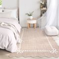thumbnail image 2 of Nanan 4'x6' Scalloped Bow Area Rug, Non-Slip Back, Machine Washable Low-Pile Carpet for Living Room Bedroom Nursery Home Decor,Camel, 2 of 7