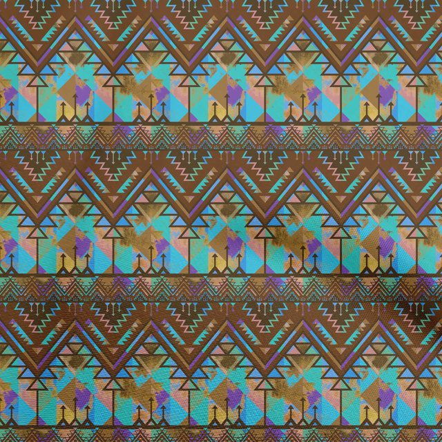 oneOone Georgette Viscose Brown Fabric African Aztech Sewing Material Print Fabric By The Yard 42 Inch Wide