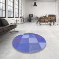 thumbnail image 4 of Ahgly Tapis d'Intérieur Lavable en Machine Carré Transitionnel Bleu Ciel, 6 Pieds Carré, 4 of 7