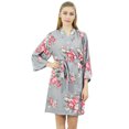 thumbnail image 1 of Bimba Robe de Demoiselle d'Honneur Grise à Manches 3/ Imprimée Florale pour Femme, Couvre-Maillot de Mariage-6, 1 of 7