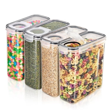 Sorbus 4 Pack Airtight Food Dispenser Containers - For Kitchen Organization - Store Cereal, Pasta, Dry Foods, and More - Maintain Freshness