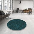 thumbnail image 4 of Ahgly Company Machine Washable Indoor Square Transitional Teal Green Area Rugs, 6' Square, 4 of 7