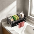 thumbnail image 4 of Kitchen Sponge Holder and Sink Storage Rack | Soap Dispenser and Accessory Organizer | Countertop Draining Basket for Sponges, Brushes, and Cleaning Tools | Plastic Kitchen Caddy, 4 of 6