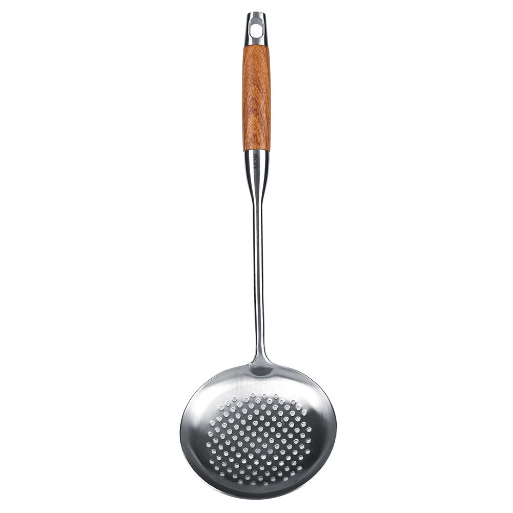 ANGGREK 4Pcs/Set 304 Stainless Steel Rosewood Cookware Set Kitchen Tool,Spatula Kit,Kitchen Supplies