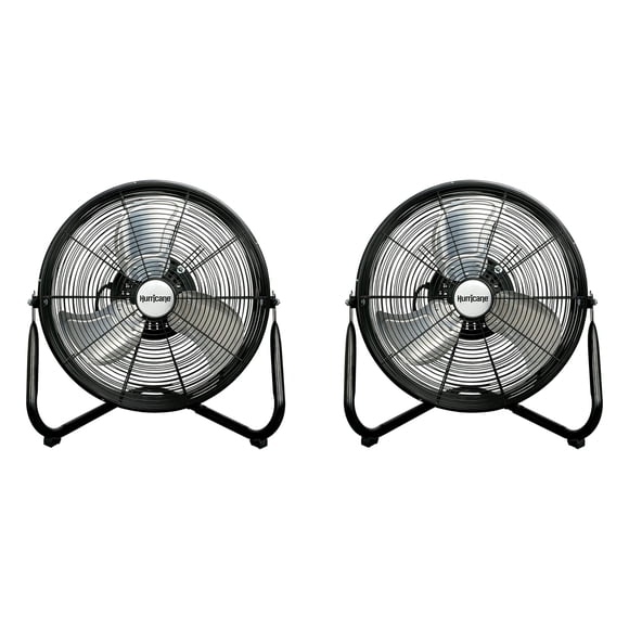 Hurricane Pro Series 16" High Velocity Orbital Floor Fan, Black (2 Pack)
