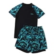 thumbnail image 1 of Hiiyo Boys Quick Dry Swimsuit Short Sleeve Rash Guard Shorts UPF50+ Bathing Suit, 1 of 4