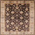 thumbnail image 1 of Ahgly Company Indoor Square Mid-Century Modern Red Brown Oriental Area Rugs, 8' Square, 1 of 6