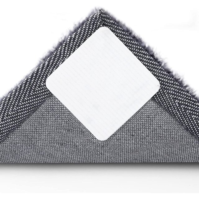 Torubia Rug Pad Gripper for Hardwood Floors, Washable Non Slip Rug Pads Grippers for Area Rugs, Grip Rug Corners to Prevent Sliding,8PCS/White