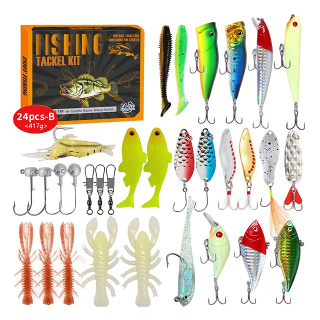 Ensemble de Compte à Rebours de Pêche de 24 Pcs Kit d'Aveugle en Métal pour Ados et Adultes Équipement de Pêche en Plein Air