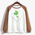 thumbnail image 4 of Besolor St Patricks Day Sweatshirt Women Color Block Long Sleeve Shamrock St. Patricks Shirts Tees Holiday Party Pullover Tops, 4 of 4