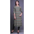 thumbnail image 4 of Bimba Robes Longues Droites pour Femmes Imprimées Manches 3/4 Vêtements Indiens, 4 of 6