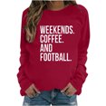 thumbnail image 1 of Pisexur Chandails en Molleton pour Femmes Imprimé Graphique Lettre Chandails en Molleton de Football pour Femmes Chandails en Molleton d'Automne Décontractés Col Rond Chandails en Molleton Manches Longues pour Femmes Blouses Coupe Ample Pull Tops, 1 of 2