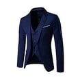 thumbnail image 3 of JUNWELL Men‘s 3 Piece Slim Fit Suit Set  One Button Solid Formal Business Wedding Party Jacket Vest Pants Suit, 3 of 6