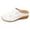 White, variant on Women's Wedge Leather Clogs Close Toe Leather Hollow Out Mules Comfortable Slip On Backless Slide Dress Sandals White Size 6.5