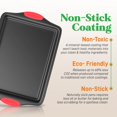 thumbnail image 4 of NutriChef Kitchen Deluxe Non Stick Carbon Steel 3 Piece Bakeware Set (2 Pack), 4 of 8