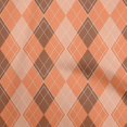 thumbnail image 1 of oneOone Polyester Spandex Dark Peach Fabric Check Sewing Material Print Fabric By The Yard 56 Inch Wide, 1 of 5