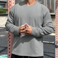 thumbnail image 1 of RXIRUCGD Haut/chemise à Manches Longues Respirant pour Homme, Mode Sport Décontractée Extérieur, Col Ras du Cou, Gris, Taille : 2TG, 1 of 7