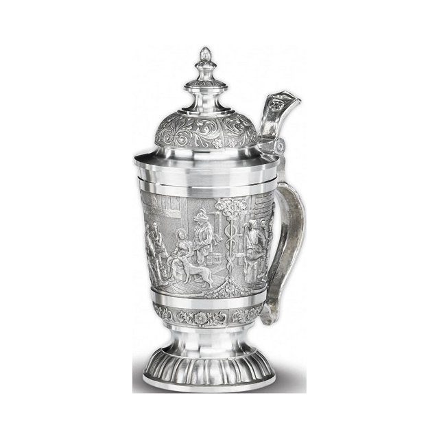 Defregger beer stein with pointed lid 20 cm high