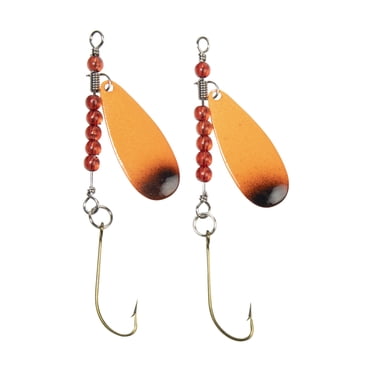 Lucky Strike Baitworks Victor Spoon, 2-pack, 1.5" Orange/Black Fishing Spoon