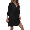 thumbnail image 4 of WIFORNT Robe de Plage pour Femme, Robe de Plage d'Été à Col en V, Couleur Unie, 4 of 6