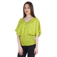 thumbnail image 3 of Moomaya Hauts Chauve-Souris Imprimés pour Femmes Col en V Blouse d'Été Décontractée Tunique Mode, 3 of 7