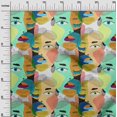 thumbnail image 3 of oneOone Rayon Aquamarine Green Fabric Abstracts Sewing Material Print Fabric By The Yard 56 Inch Wide, 3 of 5