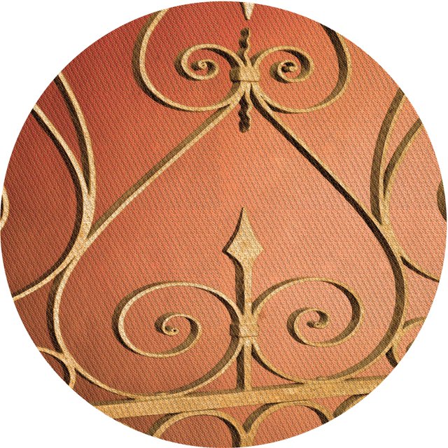 Ahgly Company Tapis Rond Lavable en Machine Intérieur Transitionnel Orange, 3 Pieds Rond