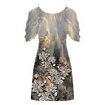thumbnail image 5 of Robes pour Femmes 2024 Été Robe Oversize à Imprimé Manches Courtes Épaules Dénudées Col Rond Rabais de 50 % Liquidation!, 5 of 5