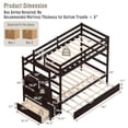 thumbnail image 3 of Costway Twin Over Twin Bunk Bed with Trundle Stairway and Storage Shelf Drawer Espresso, 3 of 9