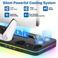 thumbnail image 2 of Cooling Station for PS5 Slim Console, with 2 Cooling Fan & 2 Controller Charging Stand RGB Light Headset Holder for PlayStation 5 Slim Disc & Digital Editions, 2 of 7