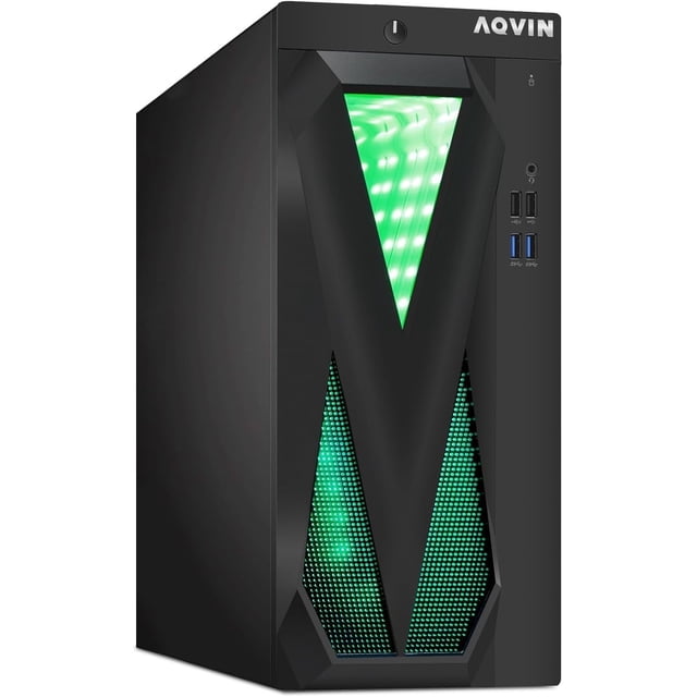 AQVIN RGB Desktop PC ~ Intel Core i5 Processor 8GB RAM 256GB SSD WiFi Bluetooth HDMI DisplayPort Windows 11 Pro - For Office / Home Use - Refurbished
