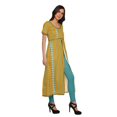 thumbnail image 3 of Moomaya Robes Imprimées à Fente avant pour Femmes Kurti à Manches Courtes Tenue d'Été, 3 of 6