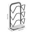 thumbnail image 3 of Grey L Iron Pot Lid Rack No Hole Wall Mounted Kitchen Shelf Cutting Board Holder Chopping Board Bracket Organizer Grey Color Large Size 7.87X3.54X12.6 Inches, 3 of 7