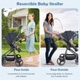 thumbnail image 4 of INFANS 2 in 1 High Landscape Convertible Baby Stroller, Newborn Reversible Bassinet Pram, Foldable Pushchair with Adjustable Canopy, Aluminum Structure, 5-Point Harness for Infant & Toddler, 4 of 9
