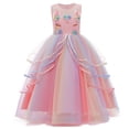 thumbnail image 1 of Girls' Unicorn Costume Princess Long Maxi Dress for Birthday Party, 1 of 5