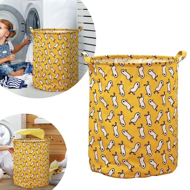 BKER Patterned Linen Laundry Hamper Without Lid Large Open Top Dirty Stylish And Breathable Fabric For Bedroom Or Bathroom Easy And Durable Design