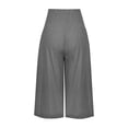 thumbnail image 5 of Capris d'Entraînement pour Femmes Jambe Droite Pantalon Jambe Échancrée Taille Régulière Polyester Léger Pantalon d'Été Pantalons Capris pour Dames Style C-20 Gris P, 5 of 5