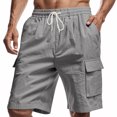 thumbnail image 2 of Plebaso Mens Casual Shorts Drawstring Lightweight Summer Shorts Solid Color Loose Beach Shorts for Men, 2 of 7