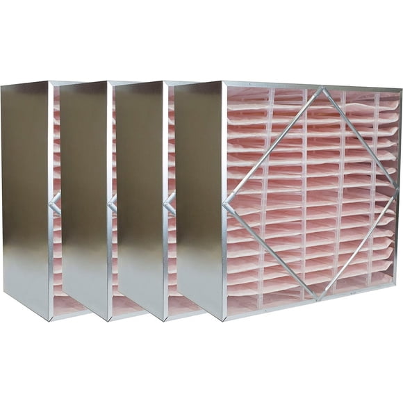 Filterbuy 20x20x6 Air Filter MERV 11 No Header, HVAC AC Furnace Air Filters Replacement (4-Pack)