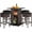 Black, variant on Costway 5PCS Patio Rattan Bar Table Stool Set Hidden Storage Shelf Cushioned