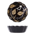 thumbnail image 1 of Qeeadeea Small Round Baking Dish Set Of 2, Colorful Ceramic Pie Pan, Round Ceramic Pie Plate-black-bird, 1 of 7