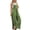 Green, variant on Women's Casual Pocket Strap Solid Playsuit Button Long Jumpsuit - Sleeveless, Loose Fit