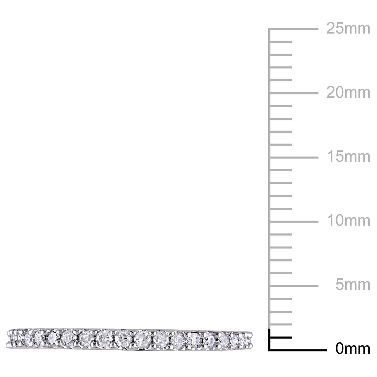 Bague semi-éternité Miabella avec diamants 1/5 CT poids total en or blanc 10K