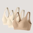 thumbnail image 2 of Amzcrzy 3PC Womens Bras Comfortable Supportive Lift Push up Bra Trendy Solid Color Ribbed Seamless T Shirt Bra M, 2 of 9