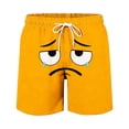 thumbnail image 3 of Toddler Boys Swim Trunks Solid Color Cute Expression Print Quick Dry Shorts, Little Boys Swim Trunks with Pockets for Beach Pool Summer, 3 of 6