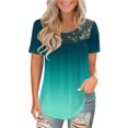 thumbnail image 2 of AMERTEER Femmes Mode Dentelle Uni à Empiècements Col Rond Manches Courtes T-Shirt Blouse Hauts T-Shirt pour Femmes, 2 of 6