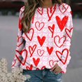 thumbnail image 1 of Chemise de Saint-Valentin pour Femmes 2024 Col Rond Chemises Décontractées Cœur d'Amour Graphiques Tees Manches Longues Amples Pull Tops Mode Vacances T-Shirt, 1 of 5