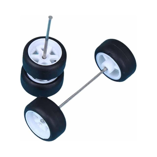ForHot Wheels Custom JDM Silver 4 Spoke Wheels And Rubber Tyres Real Riders 2024