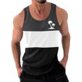 thumbnail image 1 of Débardeur pour Hommes, Débardeurs de Sport à Col Rond pour Hommes, Mode Décontractée, Chandail à Imprimé Patchwork, 1 of 4